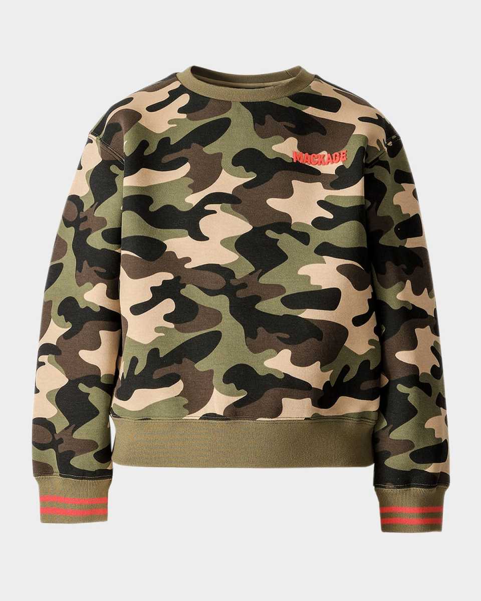 Kid's Sawyer Camo Crewneck Sweatshirt, Size 8-14